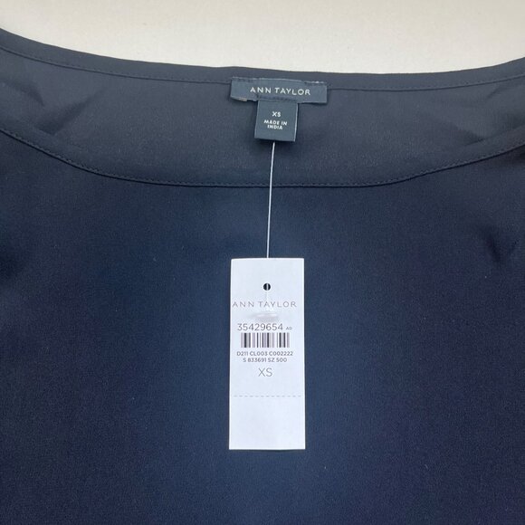 NWT Black Boatneck Ann Taylor Blouse (XS) - Picture 3 of 5
